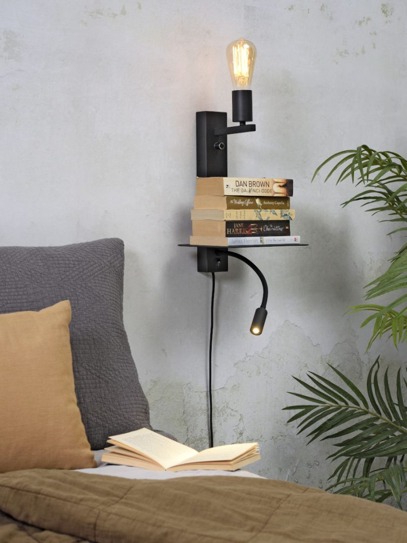 Zwarte wandlamp leeslampje It's About RoMi Florence - Afbeelding 5