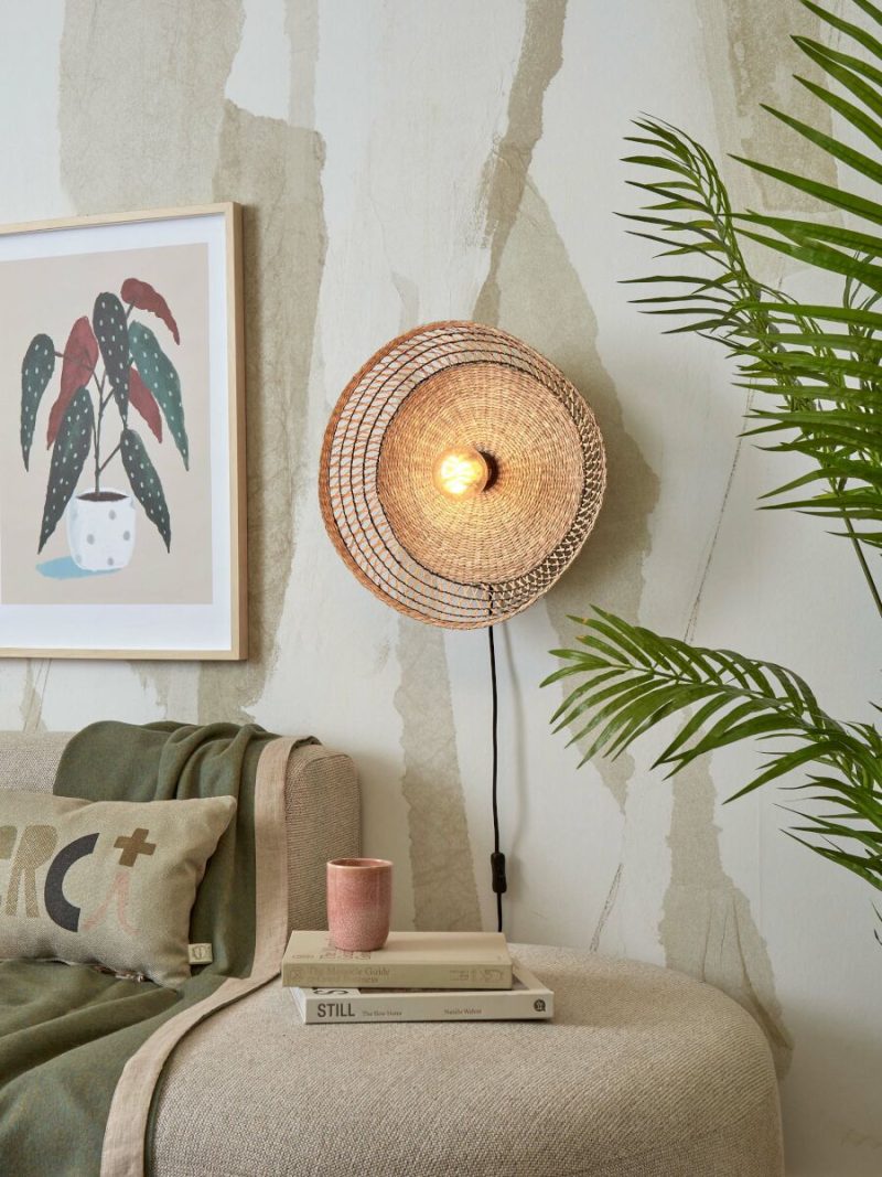 Zwarte wandlamp metaal seagrass bohemian GOOD&MOJO Pantanal - Afbeelding 2
