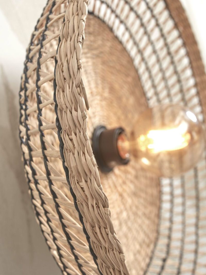 Zwarte wandlamp metaal seagrass bohemian GOOD&MOJO Pantanal - Afbeelding 4
