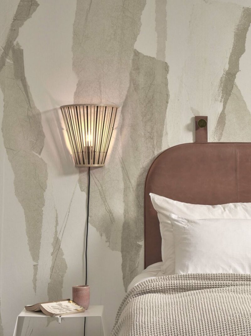 Zwart/naturel bamboe wandlamp halfopen GOOD&MOJO Merapi - Afbeelding 5