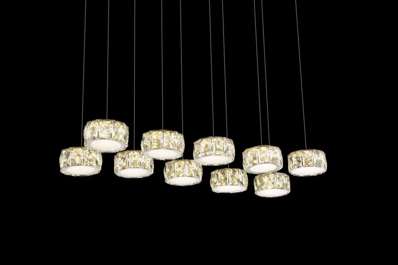 10-kap hanglamp flonkerend chroom/acrylkristal Globo Amur - Afbeelding 3