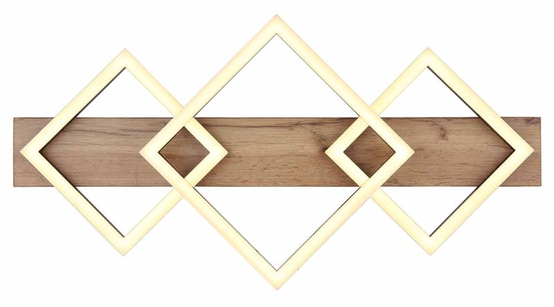 2-lichts geometrische plafondlamp zwart/bruin Globo Beatrix - Afbeelding 3