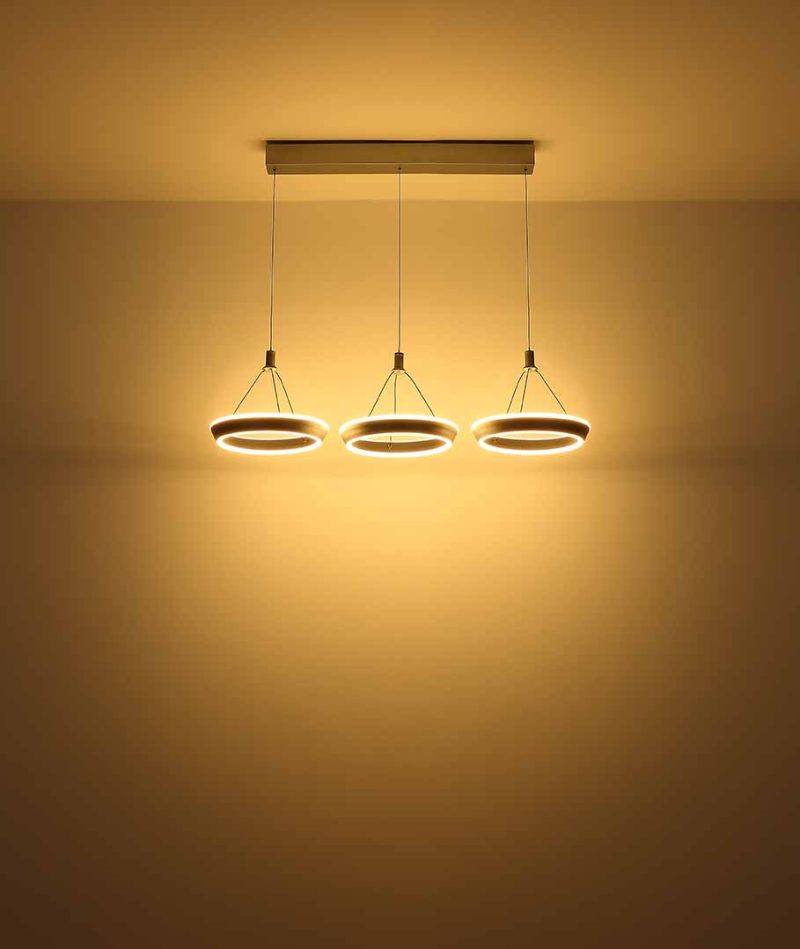 3-ring minimalistische hanglamp grijs Globo Ferra - Afbeelding 4
