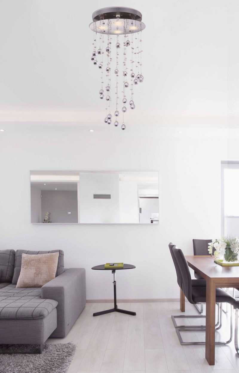 4-lichts plafondlamp chroom kristalspiraal Globo St. tropez - Afbeelding 2