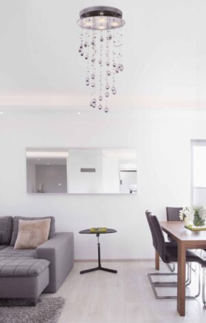 Alternative view of 4-lichts plafondlamp chroom kristalspiraal Globo St. tropez