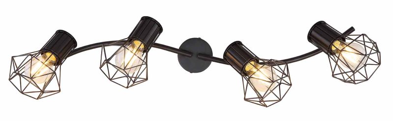 4-lichts spot zwart diamantkap Globo Priska - Afbeelding 3