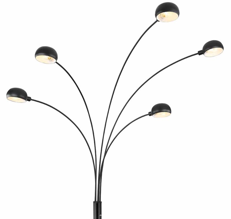 5-lichts vloerlamp zwart koepelkappen Globo Seymour - Afbeelding 2