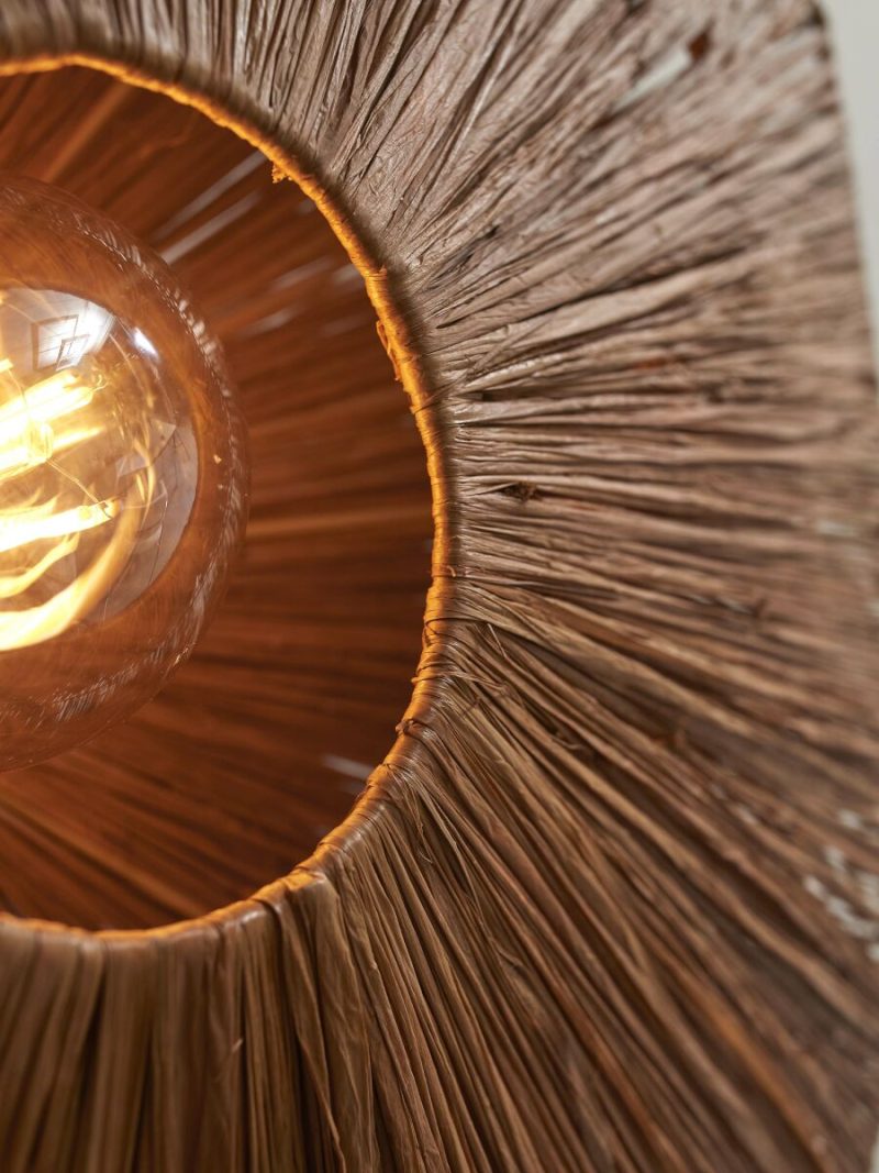 Achthoekige plafondlamp bruin raffia GOOD&MOJO Panama - Afbeelding 3