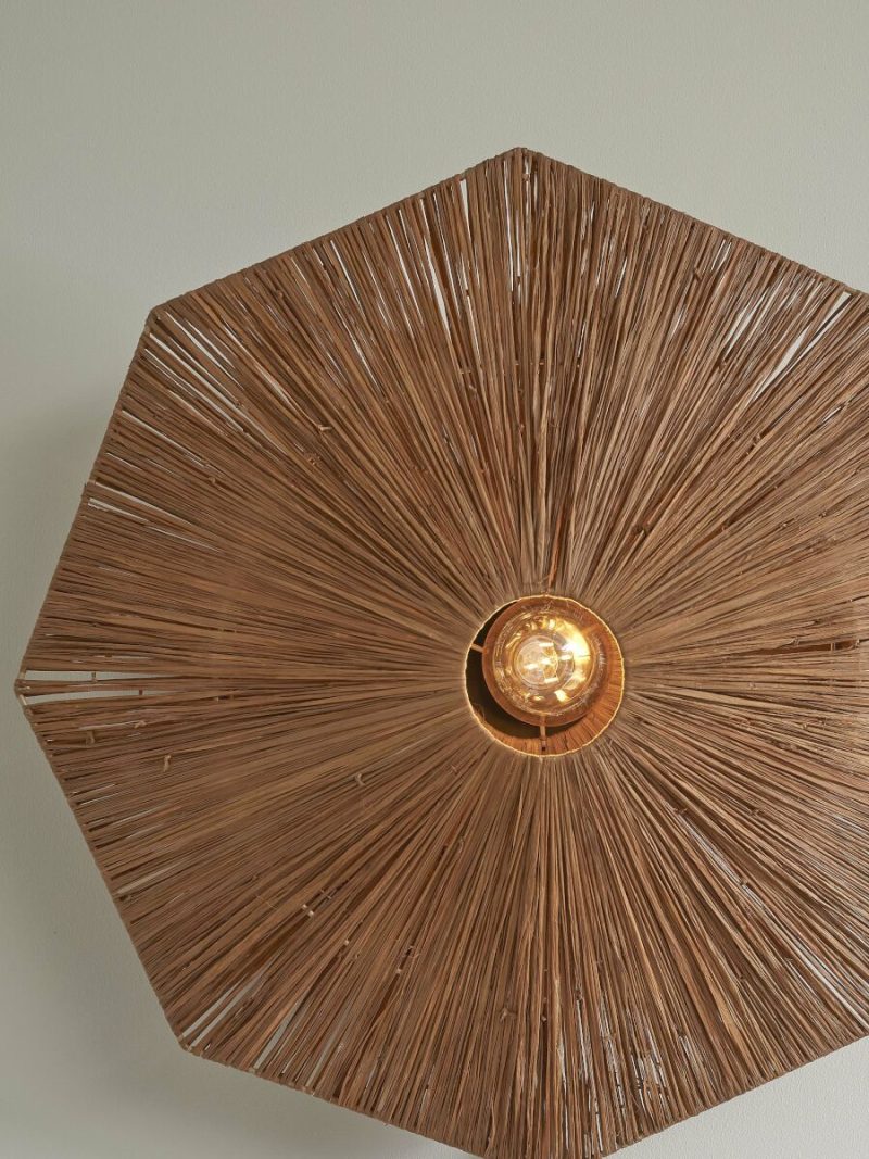 Achthoekige raffia plafondlamp bruin L GOOD&MOJO Panama - Afbeelding 2