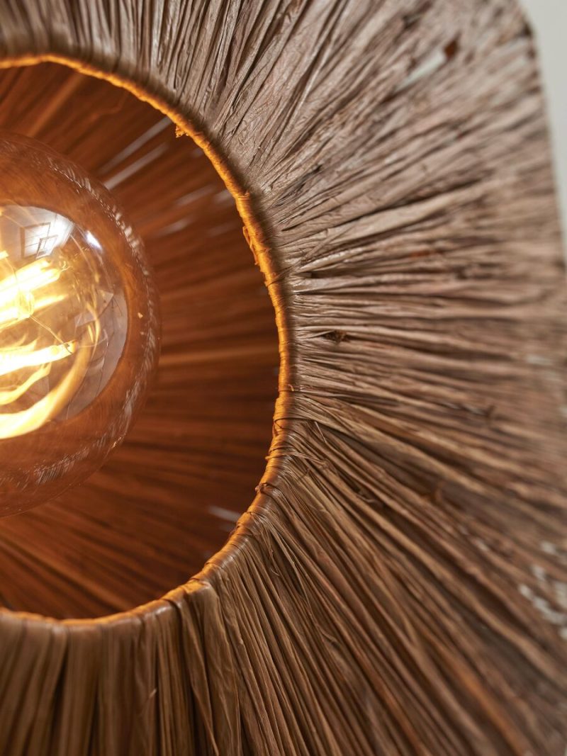 Achthoekige raffia plafondlamp bruin L GOOD&MOJO Panama - Afbeelding 6