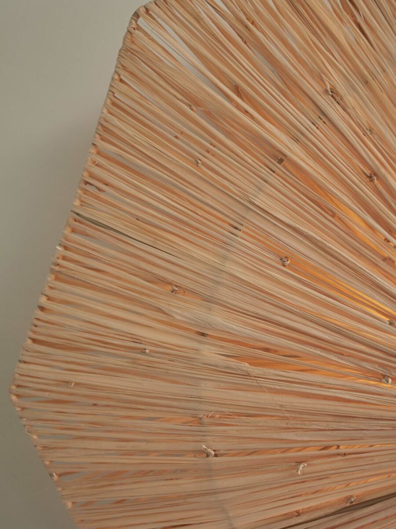 Achthoekige raffia wandlamp naturel L GOOD&MOJO Panama - Afbeelding 8