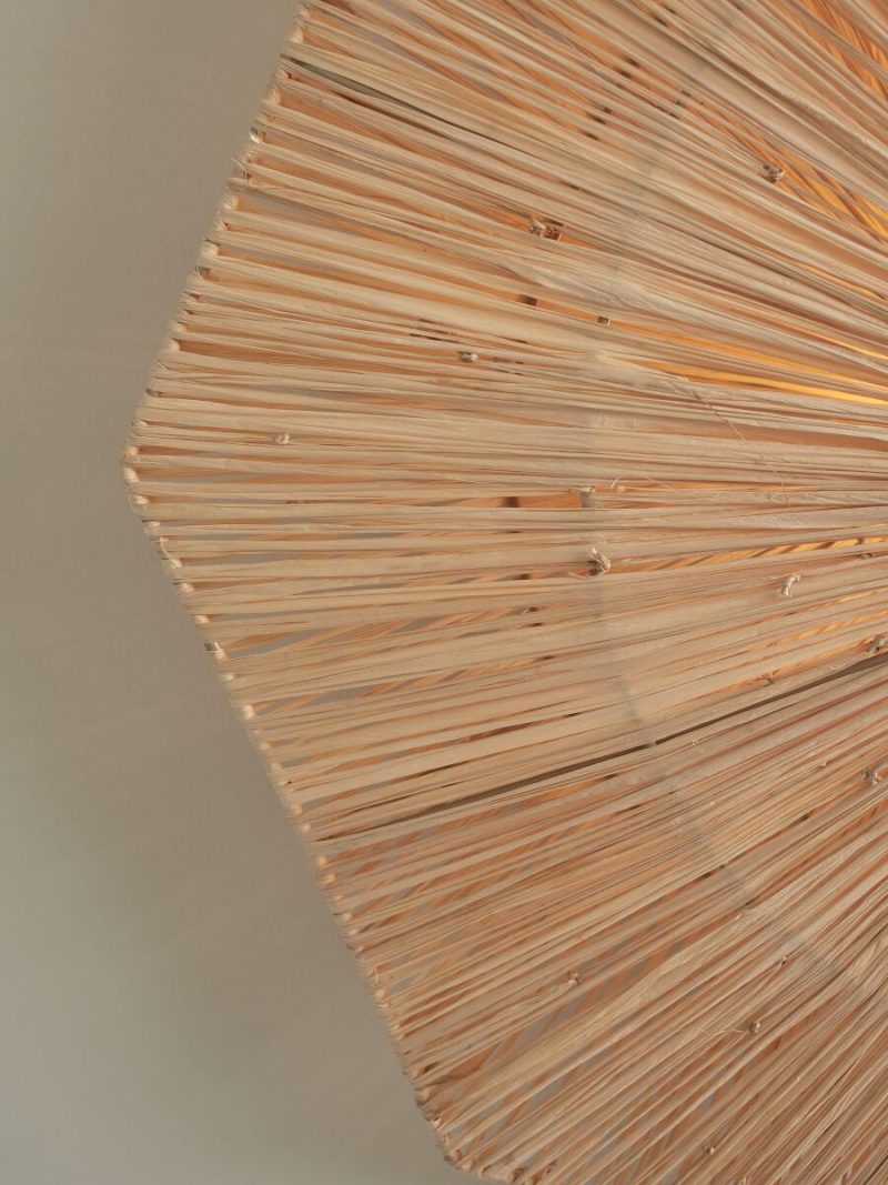 Achthoekige raffia wandlamp naturel L GOOD&MOJO Panama - Afbeelding 9