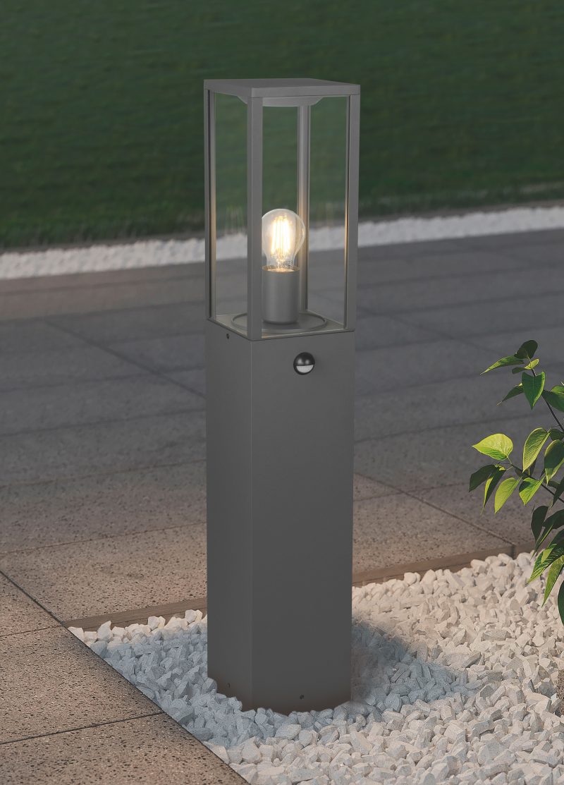 Antracietkleurige vloerlamp hoge vitrinekast Garonne - Afbeelding 3