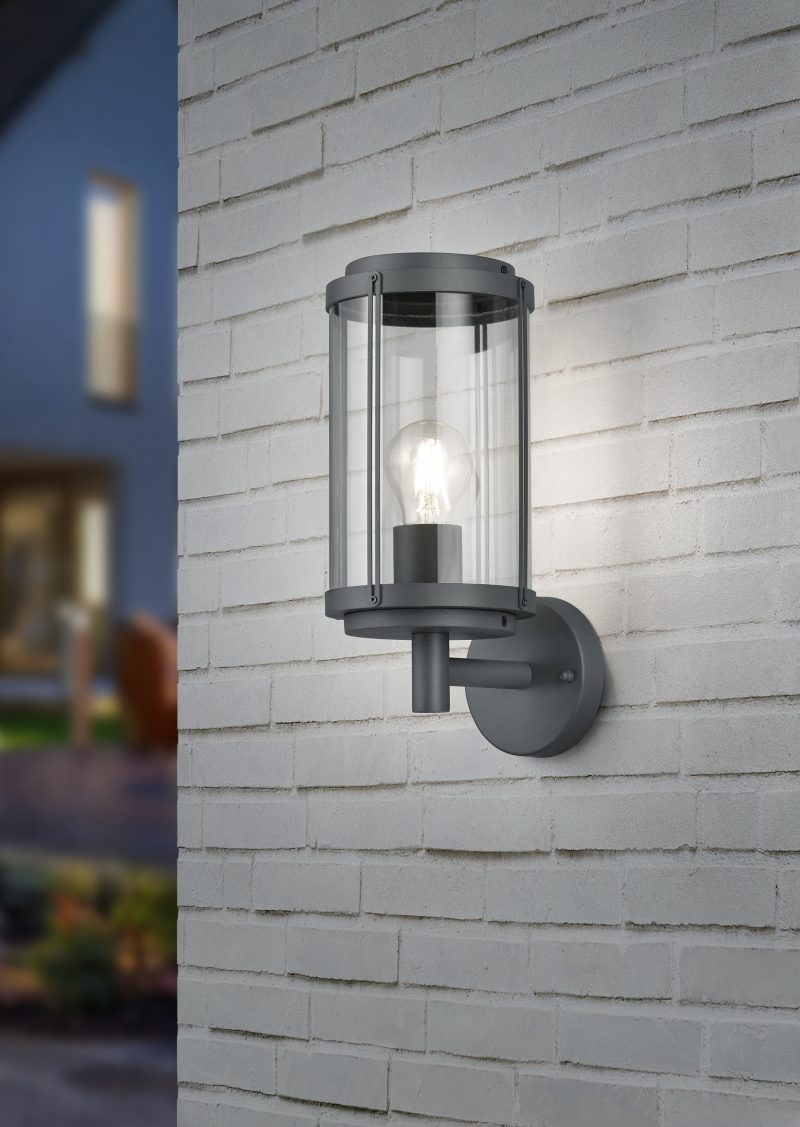 Antracietkleurige wandlamp koetslamp Tanaro - Afbeelding 2