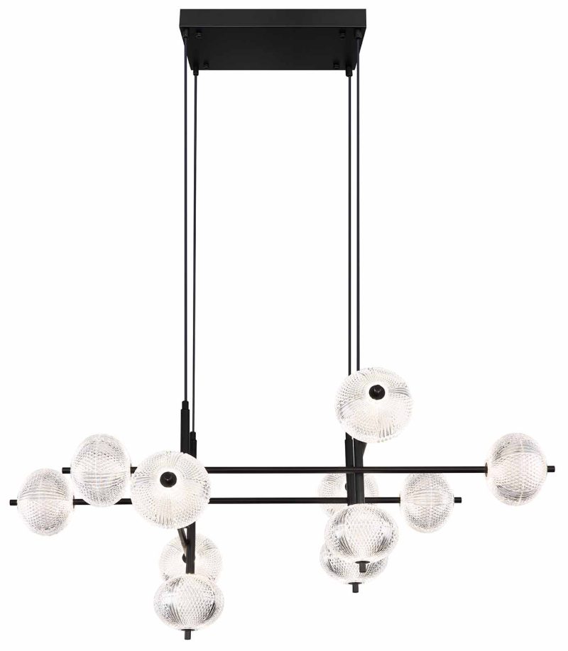 Art deco metalen zwarte hanglamp Globo Aida - Afbeelding 2