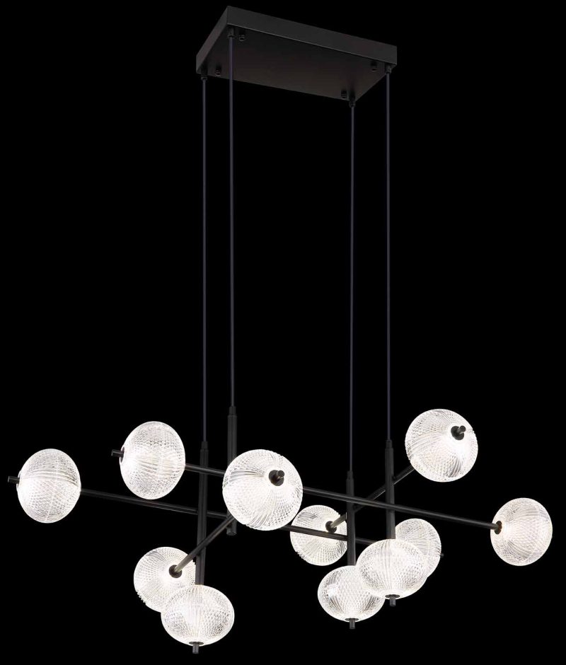 Art deco metalen zwarte hanglamp Globo Aida - Afbeelding 4