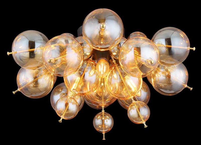 Art deco metalen zwarte plafondlamp Globo Udo - Afbeelding 2