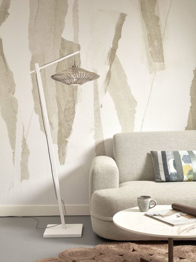 Bamboe-rotan Boheemse witte vloerlamp GOOD&MOJO Zanzibar - Afbeelding 2