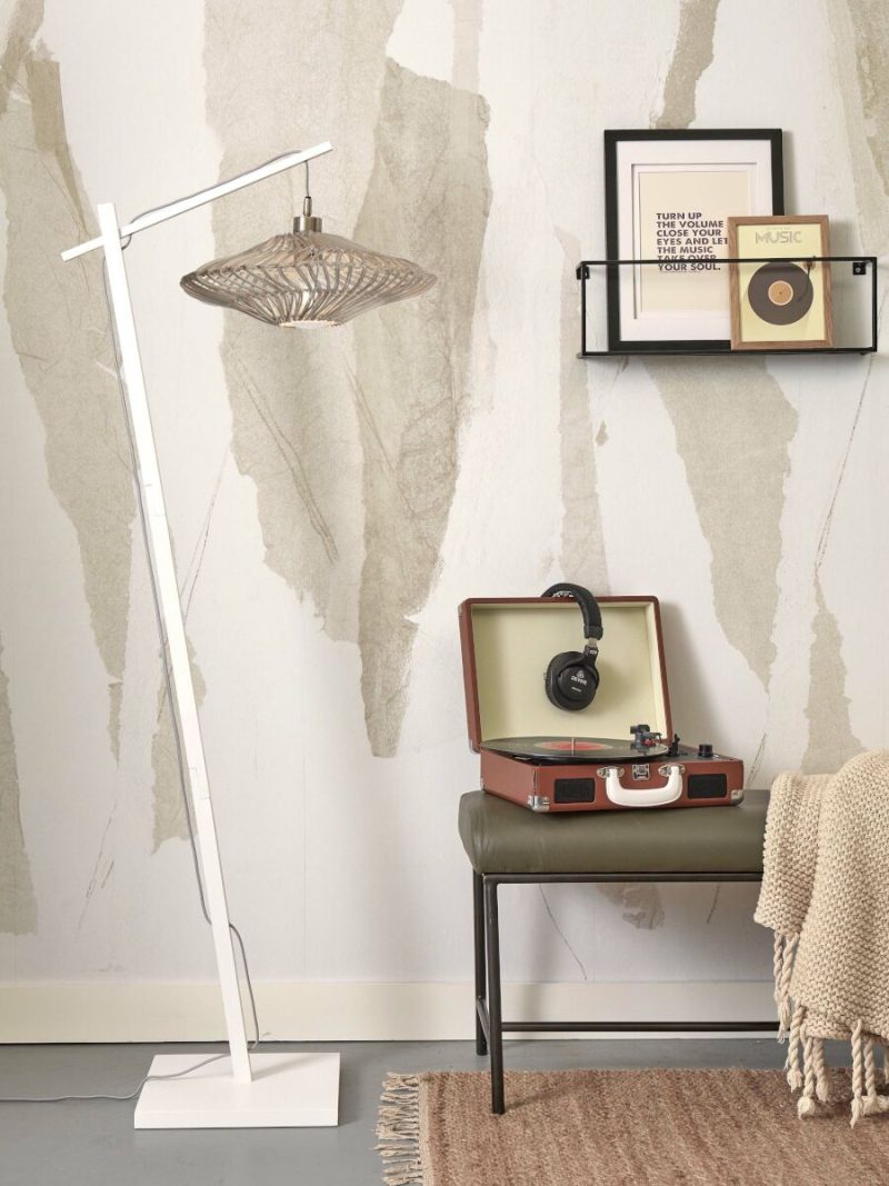 Bamboe-rotan Boheemse witte vloerlamp GOOD&MOJO Zanzibar - Afbeelding 5