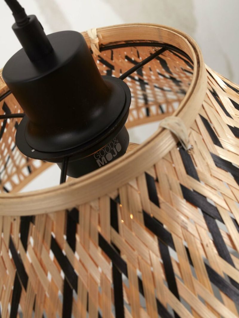 Bamboe vloerlamp bohemian zwart naturel GOOD&MOJO Tahiti - Afbeelding 3