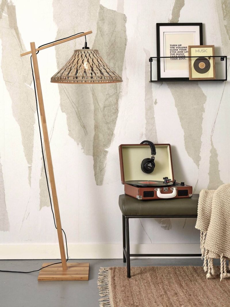 Bamboe vloerlamp bohemian zwart naturel GOOD&MOJO Tahiti - Afbeelding 5