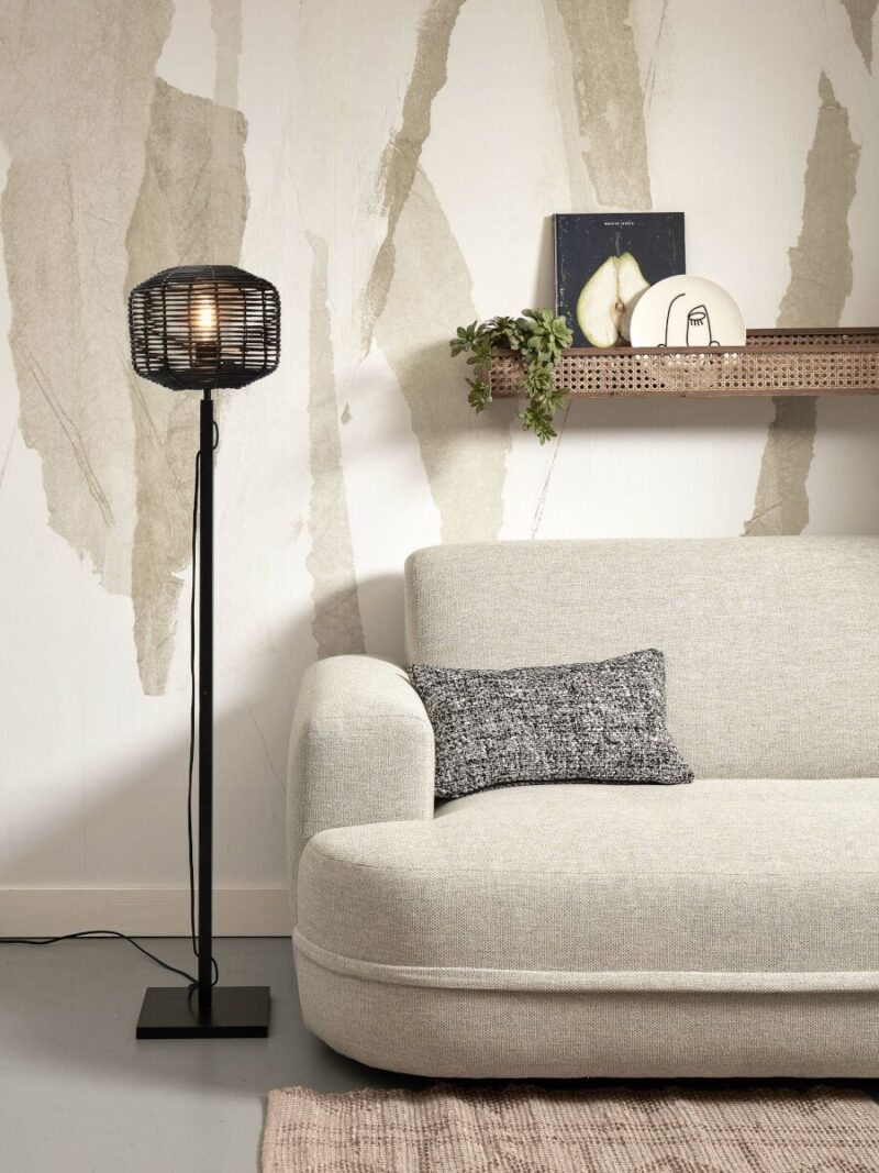 Bamboe vloerlamp bohemian zwart rotan GOOD&MOJO Tanami - Afbeelding 2