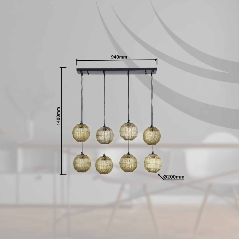 Bronzen Oosters metalen hanglamp Globo Hermi II - Afbeelding 2