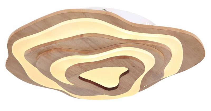 Bruin houten landelijke plafondlamp Globo Jacks - Afbeelding 4