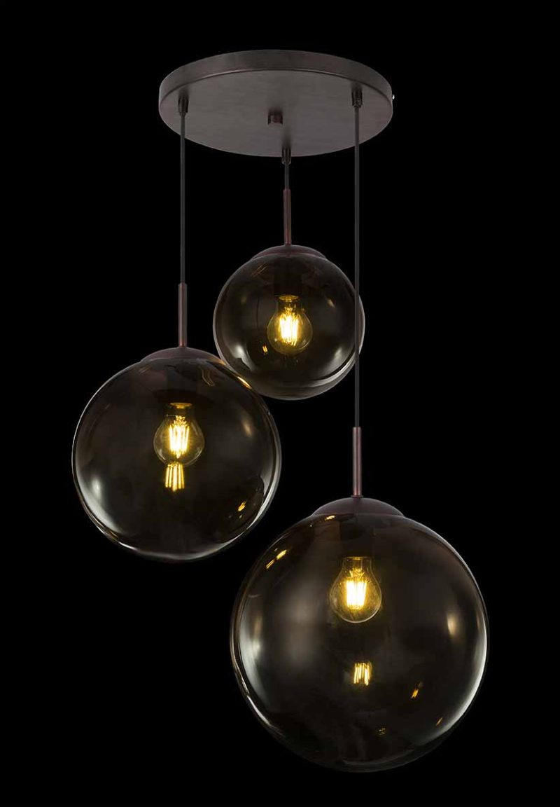 Bruine moderne metalen hanglamp Globo Varus - Afbeelding 3