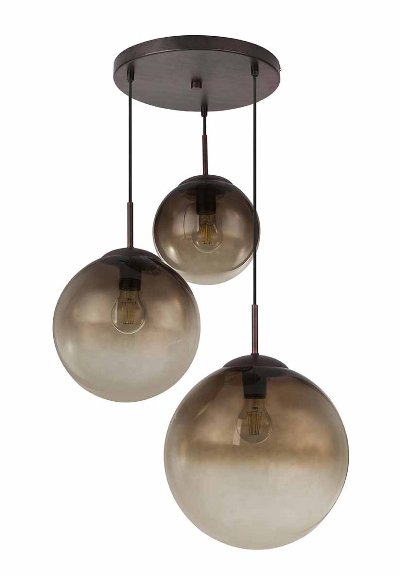 Bruine moderne metalen hanglamp Globo Varus - Afbeelding 4