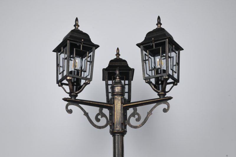 Bruine paal vloerlamp 3-kaps Volturno - Afbeelding 3