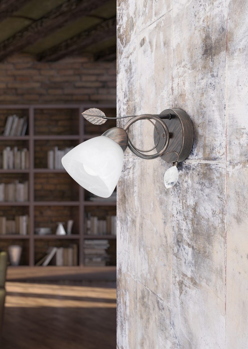 Bruine wandlamp gebogen sierplant Traditio - Afbeelding 2