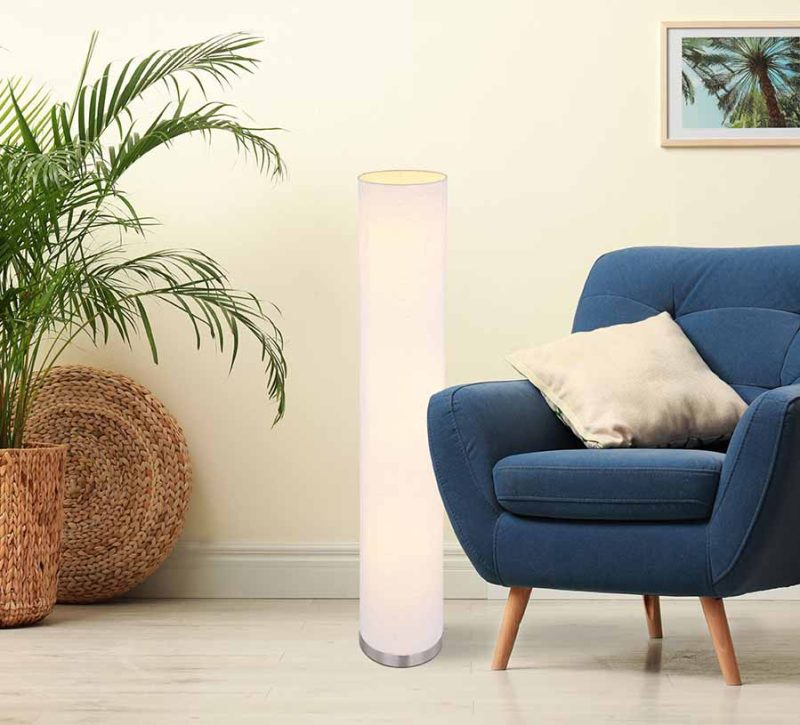 Buisvormige nikkelen klassieke vloerlamp Globo Ava - Afbeelding 3