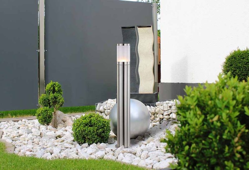 Buitenlamp metaal zilver modern pilaar Globo Xeloo - Afbeelding 3