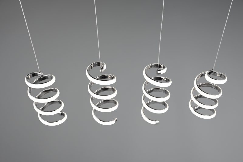 Chromen design hanglamp 4-lichts spiralen Laola - Afbeelding 2