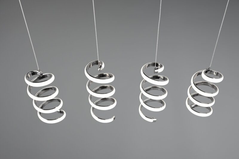 Chromen design hanglamp 4-lichts spiralen Laola - Afbeelding 2