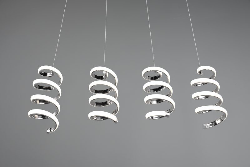 Chromen design hanglamp 4-lichts spiralen Laola - Afbeelding 3