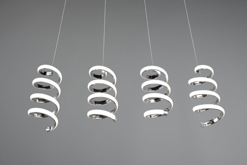 Chromen design hanglamp 4-lichts spiralen Laola - Afbeelding 3
