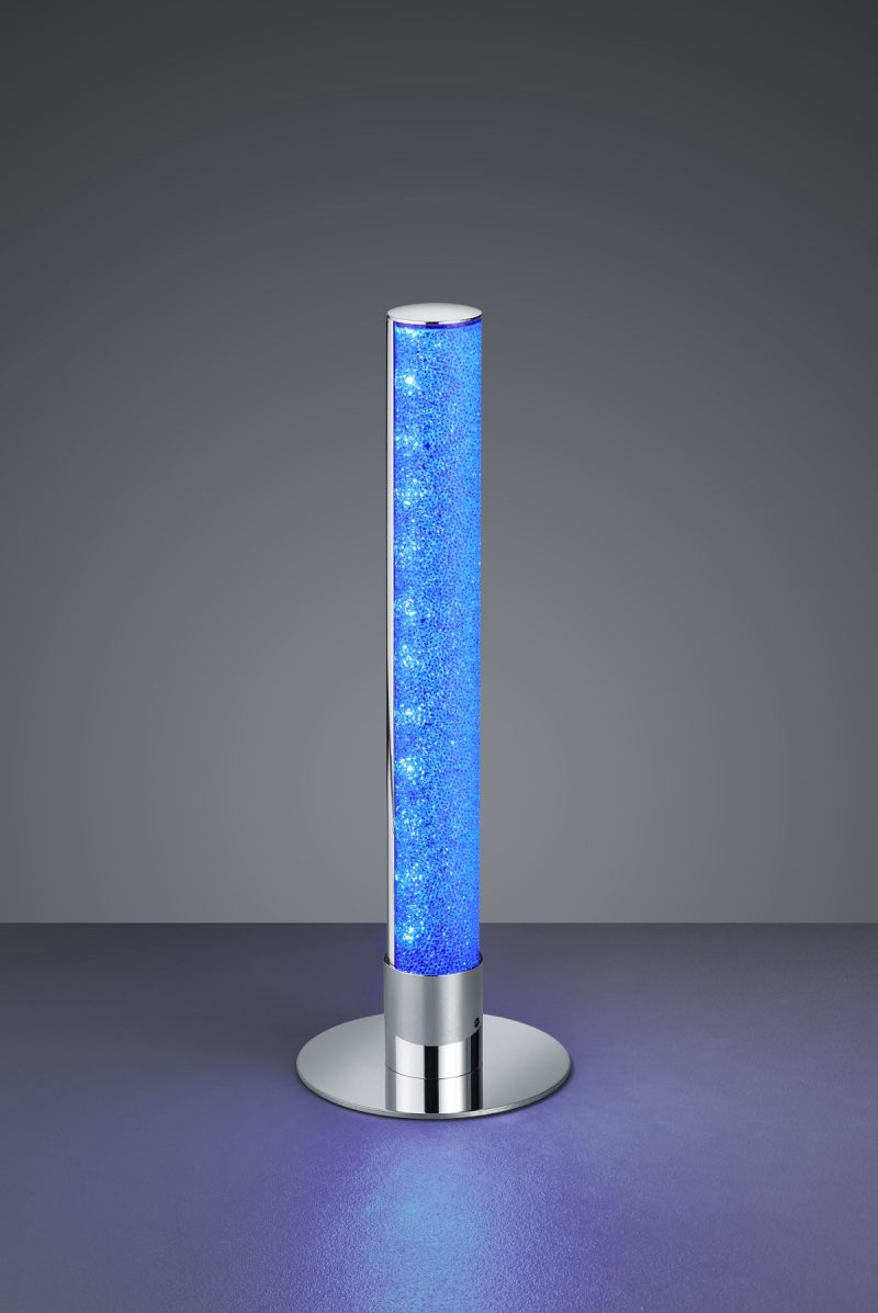 Chromen kleurinstelbare tafellamp metaal/acryl buisvorm Leia - Afbeelding 3