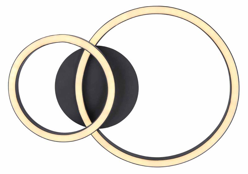 Cirkelvormige plafondlamp zwart modern Globo Reggy - Afbeelding 3