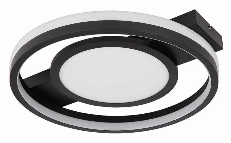 Cirkelvormige zwarte plafondlamp modern Globo Gisell - Afbeelding 2