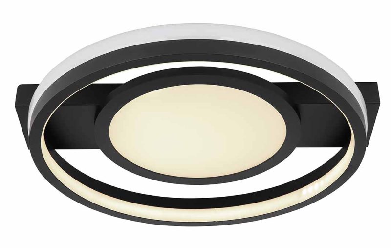 Cirkelvormige zwarte plafondlamp modern Globo Gisell - Afbeelding 3
