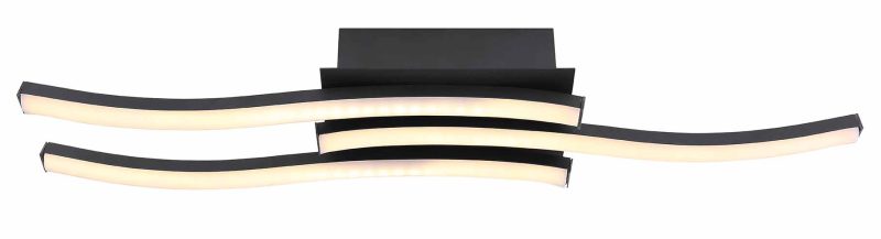 Design plafondlamp zwart golvend Globo Kasimir - Afbeelding 2