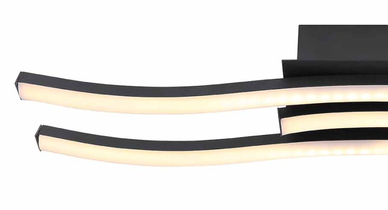 Design plafondlamp zwart golvend Globo Kasimir - Afbeelding 4
