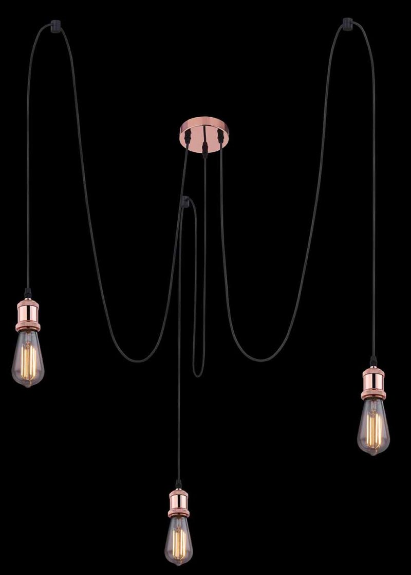 Flexibele koperen hanglamp 3-lichts L Globo Oliver - Afbeelding 3
