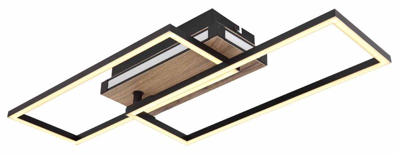 Flexibele plafondlamp zwart/bruin veelhoekig Globo Colli - Afbeelding 4