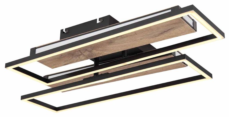Flexibele veelhoekige plafondlamp zwart/bruin Globo Colli - Afbeelding 4