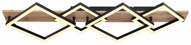 Geometrische plafondlamp 3-lichts zwart/bruin Globo Beatrix - Afbeelding 2