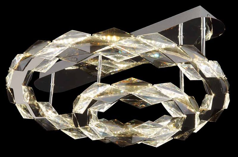 Gevlochten plafondlamp chroom/rookgrijs rond Globo Karilion - Afbeelding 3