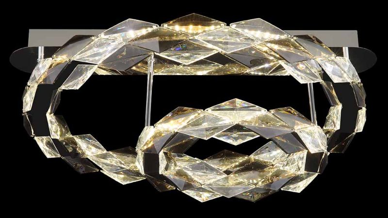 Gevlochten plafondlamp chroom/rookgrijs rond Globo Karilion - Afbeelding 4